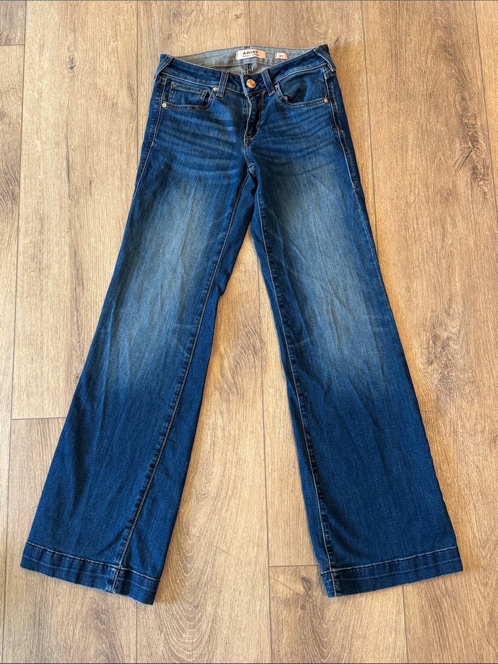 Ariat Women's Dark Blue Flare Wide-Leg Jeans